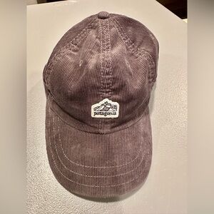 Patagonia Corduroy Baseball Cap in Dark Grey with Logo Patch